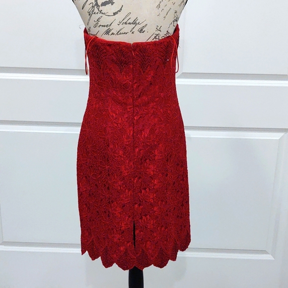 💃Carmen Marc Valvo Signature Size 10 Red Strapless Party Dress 🎉💃 - Picture 10 of 16